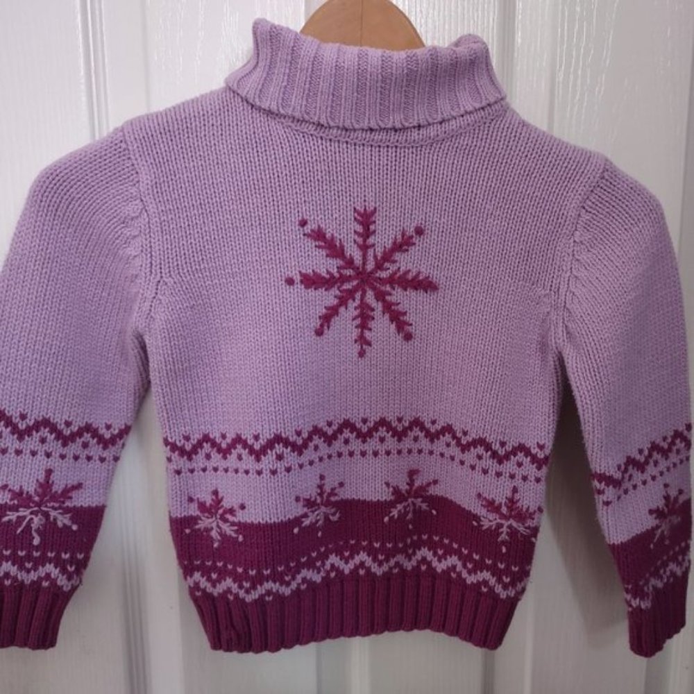 Wintry Snowflakes Turtleneck Sweater